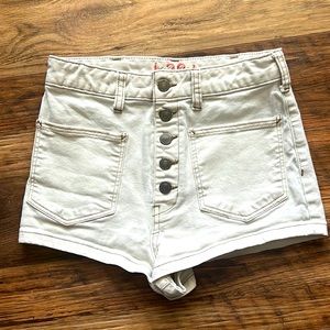 Free People button up denim shorts